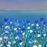 ai image generation for blue flowers in the ocean